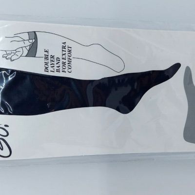 On The Go! Comfort Top Knee Highs Pantyhose Nylons One Size Brand New Jet Black